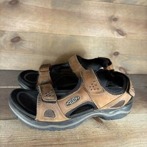 keen rialto II mens size 9.5 shoes brown leather slingback athletic sandals